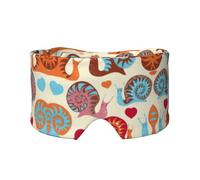 Masque de sommeil rembourré avec imprimé escargot, bandeau réglable, pour une relaxation profonde