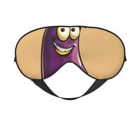 Masque de sommeil respirant avec imprimé aubergine de dessin animé, extérieur, intérieur, voyage, camping, méditation, yoga, travail