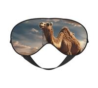 Masque de sommeil respirant avec imprimé chameau sable du désert pour l'extérieur, l'intérieur, le voyage, le camping, la méditation, le yoga, le travail