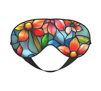 Masque de sommeil respirant avec imprimé de fleurs en verre teinté pour l'extérieur, l'intérieur, les voyages, le camping, la méditation, le yoga, le travail