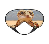 Masque de sommeil respirant avec imprimé gecko léopard sable pour l'extérieur, l'intérieur, le voyage, le camping, la méditation, le yoga, le travail