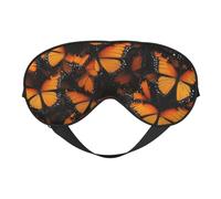 Masque de sommeil respirant avec imprimé papillons monarques oranges pour extérieur, intérieur, voyage, camping, méditation, yoga, travail