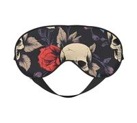 Masque de sommeil respirant avec imprimé tête de mort et fleurs pour l'extérieur, l'intérieur, le voyage, le camping, la méditation, le yoga, le travail