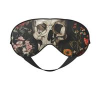 Masque de sommeil respirant avec imprimé tête de mort floral pour l'extérieur, l'intérieur, le voyage, le camping, la méditation, le yoga, le travail