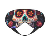 Masque de sommeil respirant avec imprimé tête de mort pour l'extérieur, l'intérieur, le voyage, le camping, la méditation, le yoga, le travail