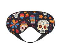 Masque de sommeil respirant avec imprimé tête de mort pour l'extérieur, l'intérieur, les voyages, le camping, la méditation, le yoga, le travail