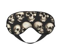 Masque de sommeil respirant avec imprimé tête de mort pour l'extérieur, l'intérieur, les voyages, le camping, la méditation, le yoga, le travail