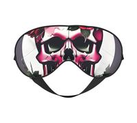 Masque de sommeil respirant avec imprimé tête de mort rose pour l'extérieur, l'intérieur, le voyage, le camping, la méditation, le yoga, le travail
