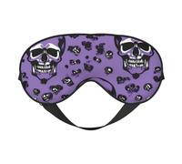 Masque de sommeil respirant avec motif d'horreur sur imprimé violet pour l'extérieur, l'intérieur, les voyages, le camping, la méditation, le yoga, le travail