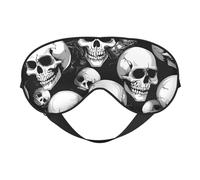 Masque de sommeil respirant blanc punk imprimé crâne extérieur intérieur voyage camping méditation yoga travail