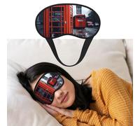 Masque de sommeil respirant bloquant la lumière Angleterre Royaume-Uni rétro Londres téléphone nuit bandeau doux et confortable pour la nuit pour homme et femme pour la sieste à la maison
