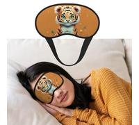 Masque de sommeil respirant bloquant la lumière Année du Tigre Drôle Tigre Nuit Bandeau Doux Confortable Nuit Nuit pour Hommes Femmes Couverture pour les Yeux pour la sieste à la maison