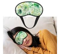 Masque de sommeil respirant bloquant la lumière - Aquarelle - Fleurs vertes - Bandeau doux et confortable pour la nuit - Pour homme et femme - Pour la sieste à la maison