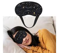 Masque de sommeil respirant bloquant la lumière avec étoiles et lune - Bandeau doux et confortable pour la nuit - Pour homme et femme - Pour la sieste à la maison