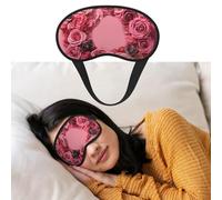 Masque de sommeil respirant bloquant la lumière - Combinaison rose - Doux et confortable - Pour homme et femme - Pour la sieste à la maison