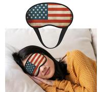 Masque de sommeil respirant bloquant la lumière - Drapeau américain vintage - Bandeau doux et confortable - Pour homme et femme - Pour la sieste à la maison