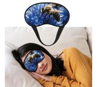 Masque de sommeil respirant bloquant la lumière - Fleur bleue - Bandeau doux et confortable pour la nuit - Pour homme et femme - Pour la sieste à la maison