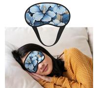 Masque de sommeil respirant bloquant la lumière - Fleur d'hibiscus bleu - Bandeau doux et confortable pour la nuit - Pour homme et femme - Pour la sieste à la maison