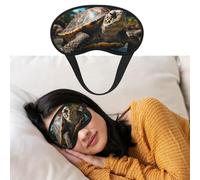 Masque de sommeil respirant bloquant la lumière - Grande tortue et palmiers - Masque de nuit doux et confortable pour homme et femme - Pour la sieste à la maison