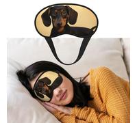 Masque de sommeil respirant bloquant la lumière - Joli masque de nuit en forme de teckel doux et confortable - Pour homme et femme - Pour la sieste à la maison