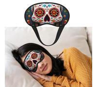 Masque de sommeil respirant bloquant la lumière - Masque de sommeil coloré avec tête de mort - Doux et confortable - Pour homme et femme - Pour la sieste à la maison