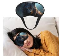 Masque de sommeil respirant bloquant la lumière - Masque de sommeil fantaisie loup - Doux et confortable - Pour homme et femme - Pour la sieste à la maison
