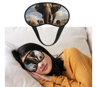 Masque de sommeil respirant bloquant la lumière - Masque de sommeil féroce éléphant de nuit doux et confortable pour homme et femme - Pour la sieste à la maison