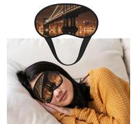 Masque de sommeil respirant bloquant la lumière - Masque de sommeil New York Manhattan Bridge - Masque de nuit doux et confortable pour homme et femme - Pour la sieste à la maison