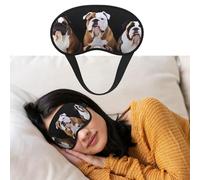 Masque de sommeil respirant bloquant la lumière - Masque de sommeil pour les yeux de bouledogue anglais - Doux et confortable - Pour homme et femme - Pour la sieste à la maison