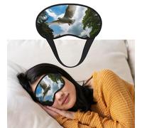 Masque de sommeil respirant bloquant la lumière - Motif colombes blanches qui volent au-dessus du parc - Masque doux et confortable pour la nuit - Pour homme et femme - Pour la sieste à la maison