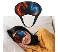 Masque de sommeil respirant bloquant la lumière - Motif dragons de feu et de glace - Doux et confortable - Pour homme et femme - Pour la sieste à la maison
