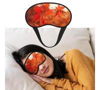 Masque de sommeil respirant bloquant la lumière - Motif feuilles d'érable au soleil - Doux et confortable - Pour homme et femme - Pour la sieste à la maison