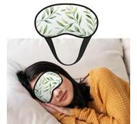 Masque de sommeil respirant bloquant la lumière - Motif feuilles vertes - Doux et confortable - Pour homme et femme - Pour la sieste à la maison