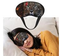 Masque de sommeil respirant bloquant la lumière - Motif léopard et papillon - Doux et confortable - Pour homme et femme - Pour la sieste à la maison
