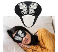 Masque de sommeil respirant bloquant la lumière - Motif papillon noir et blanc - Doux et confortable - Pour homme et femme - Pour la sieste à la maison