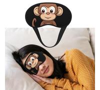 Masque de sommeil respirant bloquant la lumière - Motif singe marron - Doux et confortable - Pour homme et femme - Pour la sieste à la maison