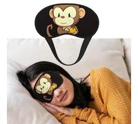 Masque de sommeil respirant bloquant la lumière - Motif singe tenant des fruits - Doux et confortable - Pour homme et femme - Pour la sieste à la maison