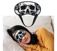 Masque de sommeil respirant bloquant la lumière - Motif tête de mort - Doux et confortable - Pour homme et femme - Pour la sieste à la maison