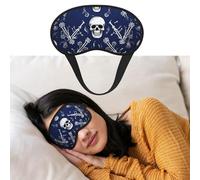 Masque de sommeil respirant bloquant la lumière - Motif tête de mort et os - Doux et confortable - Pour homme et femme - Pour la sieste à la maison