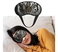 Masque de sommeil respirant bloquant la lumière - Motif tigre noir et blanc - Doux et confortable - Pour homme et femme - Pour la sieste à la maison