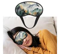 Masque de sommeil respirant bloquant la lumière - Oiseaux de montagne - Aquarelle - Doux et confortable - Pour homme et femme - Pour la sieste à la maison