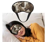 Masque de sommeil respirant bloquant la lumière pour les yeux de chèvre blanche, doux et confortable pour la sieste à la maison