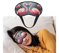 Masque de sommeil respirant bloquant la lumière pour les yeux - Motif flamants roses tropicaux - Doux et confortable - Pour homme et femme - Pour la sieste à la maison