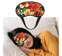 Masque de sommeil respirant bloquant la lumière - Style hawaïen - Motif imprimé - Doux et confortable - Pour homme et femme - Pour la sieste à la maison