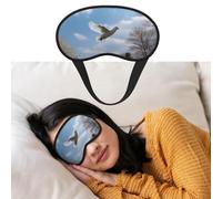 Masque de sommeil respirant bloquant la lumière - Une colombe blanche vole la nuit - Bandeau doux et confortable - Pour homme et femme - Pour la sieste à la maison