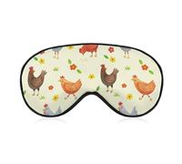 Masque de sommeil respirant compatible avec une couvée de poulets Fleurs Floral Sleeping Blindfold Masque confortable pour les yeux bandés avec sangle réglable pour homme femme