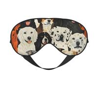Masque de sommeil respirant pour les yeux Motif chiens Pour l'extérieur, l'intérieur, les voyages, le camping, la méditation, le yoga, le travail