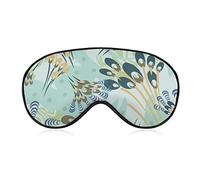 Masque de sommeil rétro plume de paon sommeil masque pour les yeux bandeau avec sangle réglable motif animal couverture douce pour les yeux pour bloquer les lumières