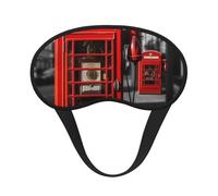 Masque de sommeil rétro pour homme et femme Motif téléphone Angleterre Royaume-Uni rétro Masque de sommeil occultant pour voyage, yoga, sieste, travail