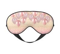 Masque de sommeil réversible avec impression de ballons à paillettes roses, idéal pour le camping, la méditation et les quarts de travail, ajustement parfait, pas de fuite de lumière